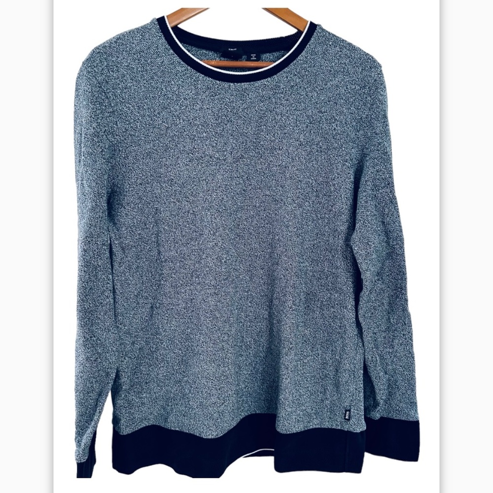 Hugo Boss Slim Fit Cotton Sweater  Crewneck Gray Black  Size L